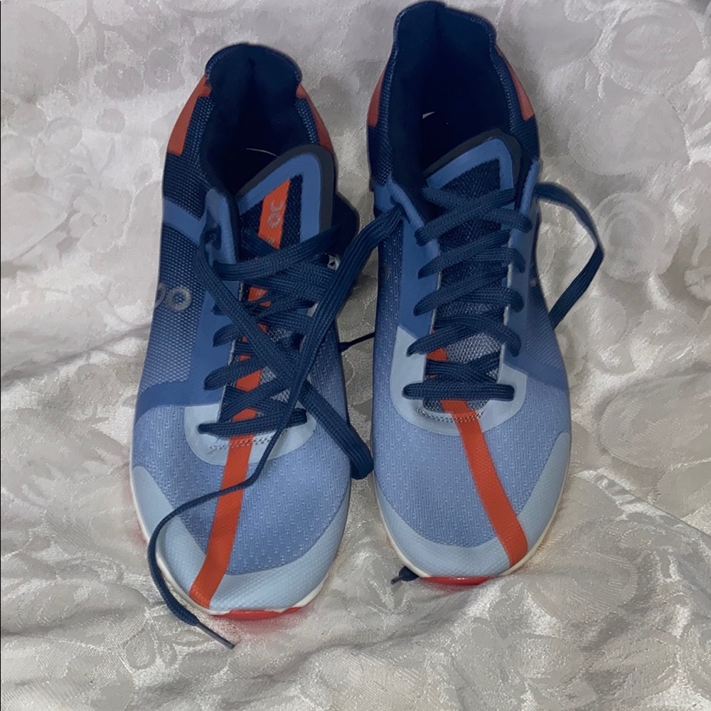 Blue and Orange Athletic Shoes